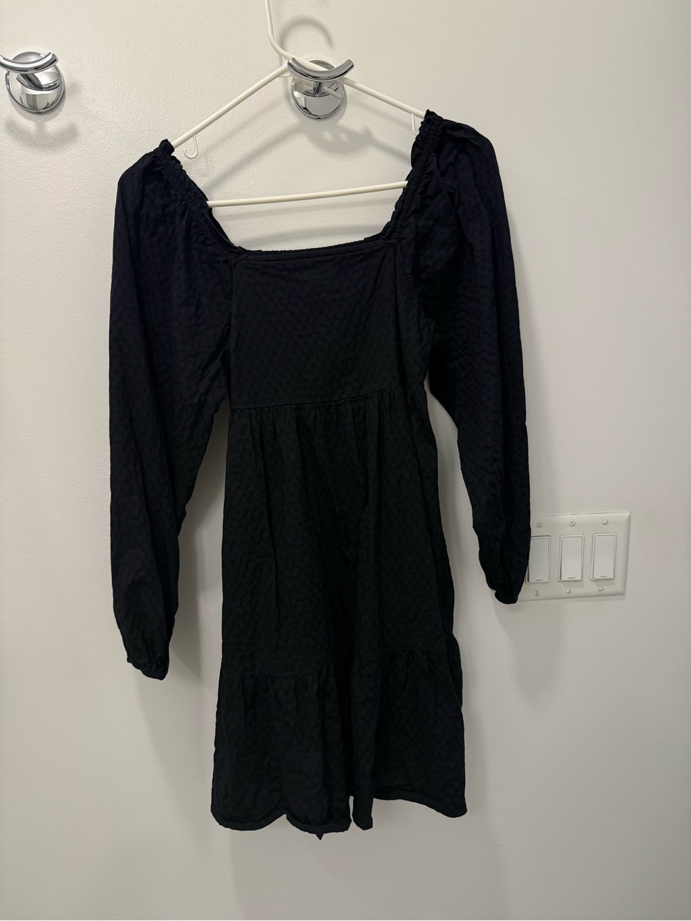 Universal Thread Black Square Neck Smocked Mini Dress
